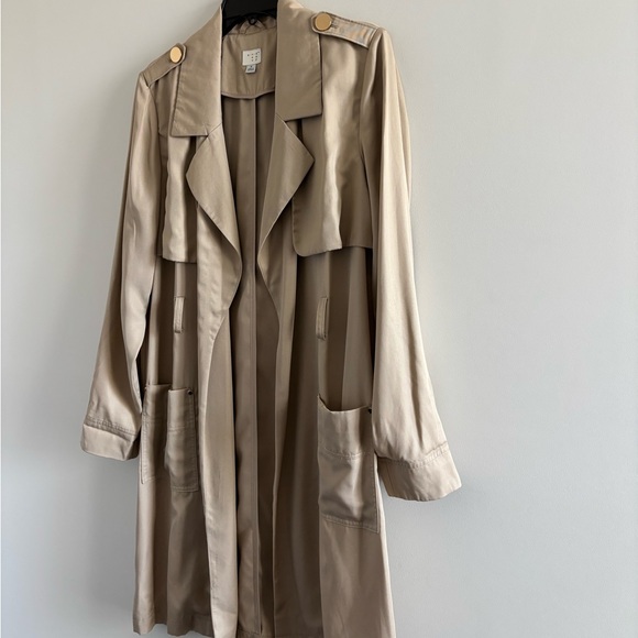 A New Day Trench Coat Jacket Beige Belted Womens S Preppy Classic Old Money - Picture 4 of 11